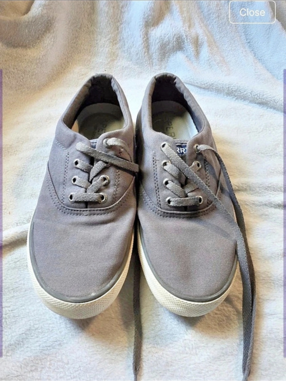 Sperry Striper II CVO Boat Shoes Gray & White US 9
